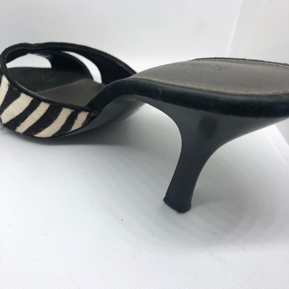Darling Zebra-print Haircalf Mules Heels - Picture 3 of 4